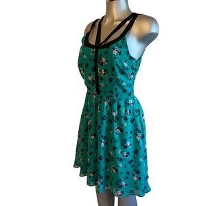 Floral A Line Dress Lined Lightweight Sleeveless Coastal Whimsical Fairycore
